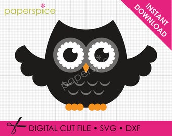 Cute Owl SVG Cut File, Layered SVG File, Cutting File for Cricut, Halloween Owl, Baby Owl, DXF Cut File, Digital File