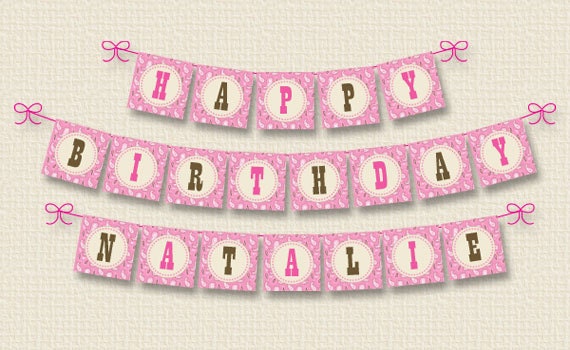 Cowgirl Birthday Party Banner Cowgirl Bunting Wild West Banner cowgirl-birthday-party-banner-cowgirl-bunting-wild-west-banner