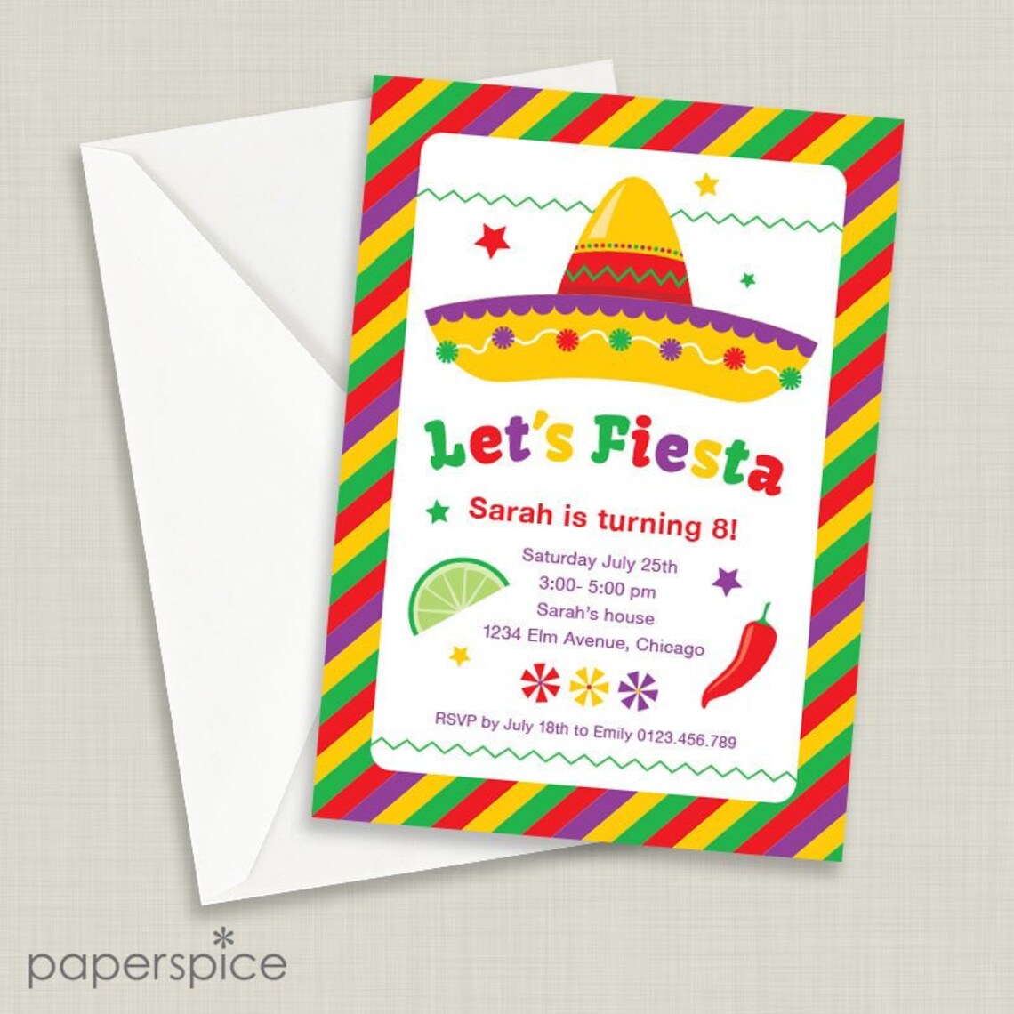 Fiesta Invitation Fiesta Birthday Party Mexican Fiesta Etsy UK