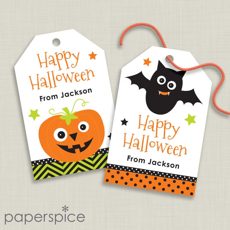 Personalized Halloween Gift Tags for Kids DIY Printable Etsy