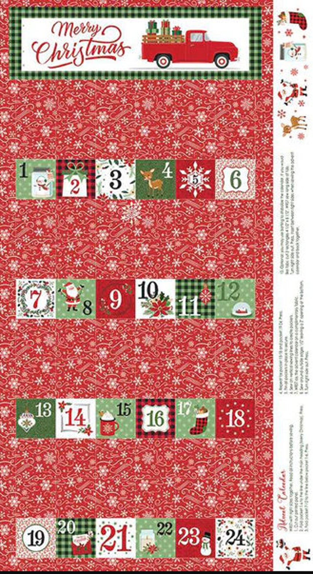 The Magic of Christmas Riley Blake Advent Calendar Panel Etsy