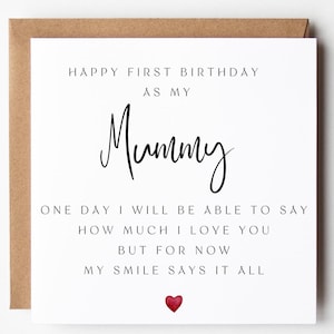 Carte d'anniversaire imprimable pour maman, 1er anniversaire de maman, nouvelle maman, pour bébé, joyeux anniversaire, pour enfant, doux message, TÉLÉCHARGEMENT NUMÉRIQUE