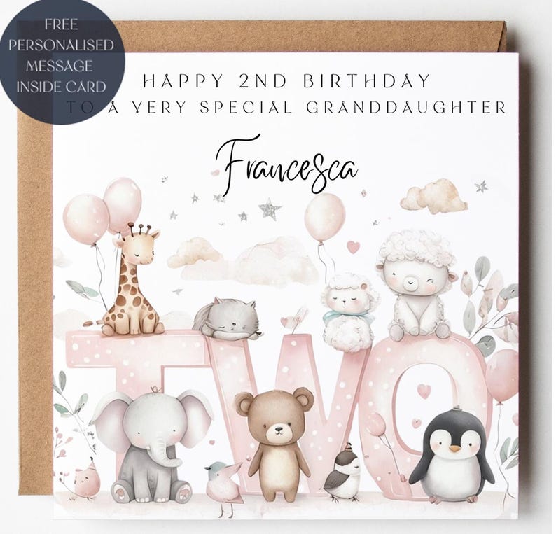 a happy 2nd birthday card for a special granddaughter