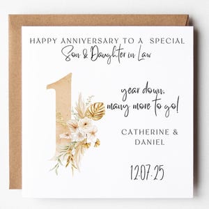 Blue Floral 20th Anniversary Card: Personalized Wedding