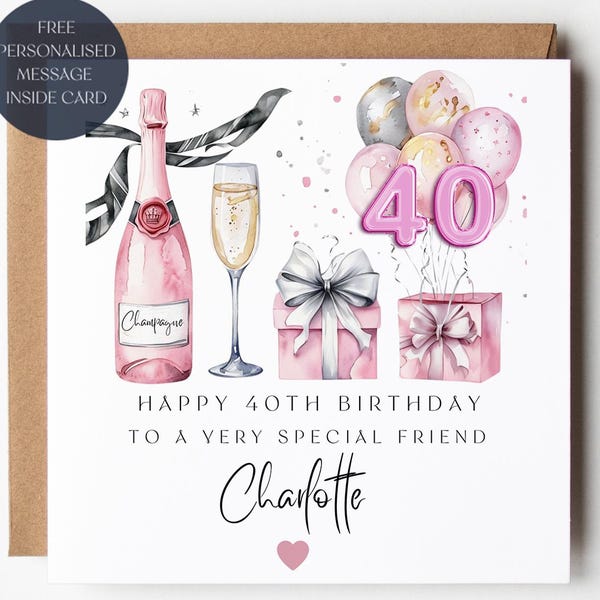 40th Birthday Card - Etsy UK