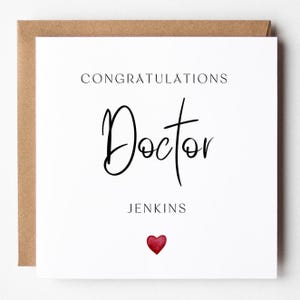 Congratulations Doctor Card, Newly Qualified Doctor, Doctor Graduation, Personalised Name, Friends Family