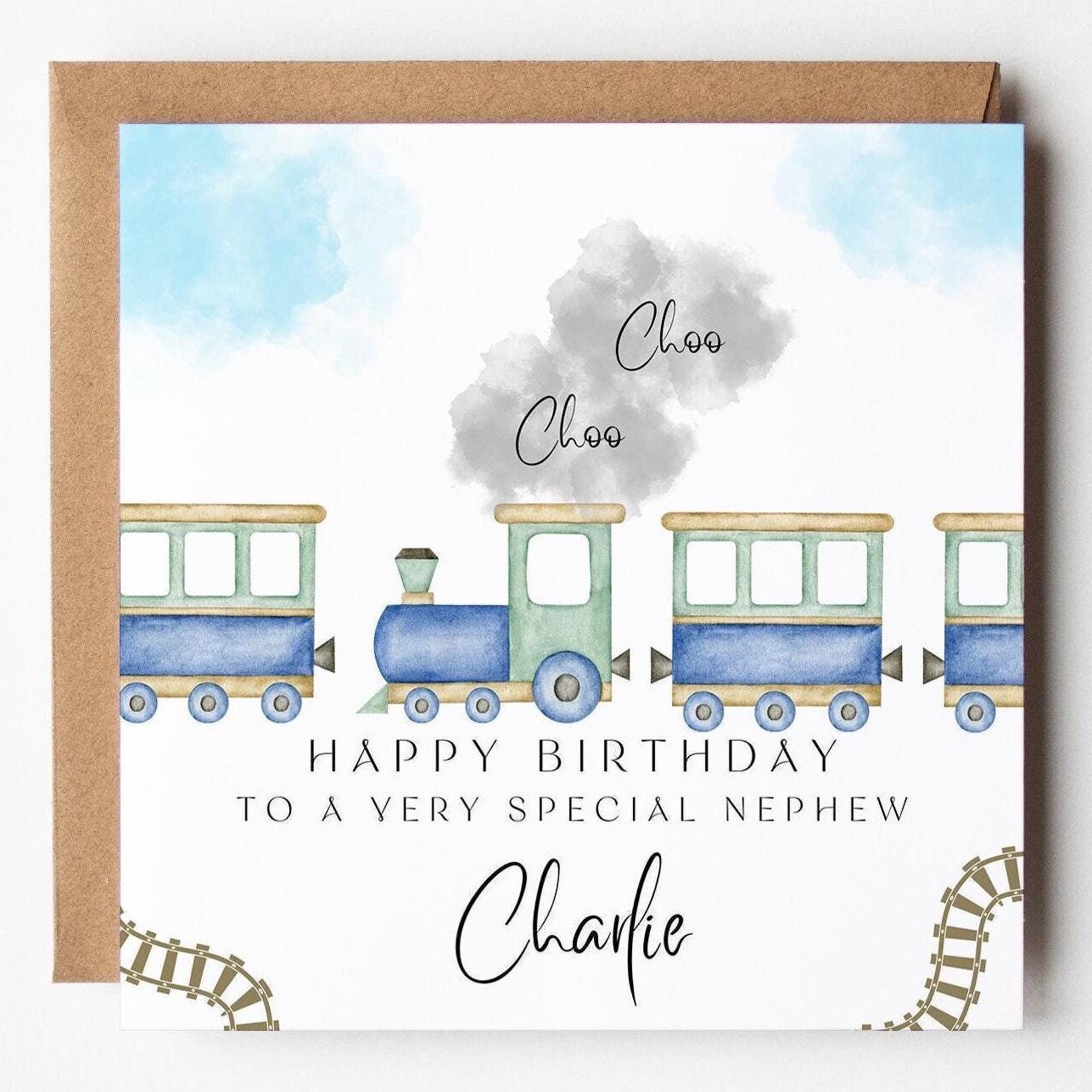 Biglietto Auguri Compleanno Per Nipote Con Treno A Vapore: Formato 150mm, Prodotto UK - 3