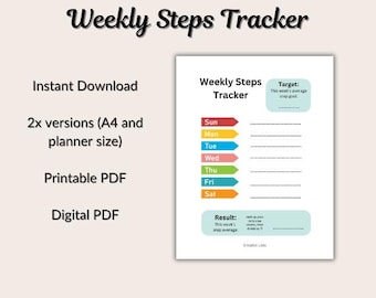Weekly Step Tracker Printable: Minimalist Fitness Planner (PDF+PNG)
