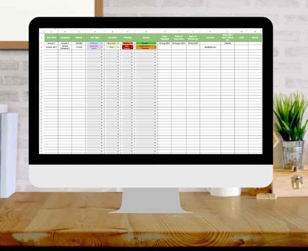 Simple Job Application Tracker Spreadsheet | Job Interview Tracker ...