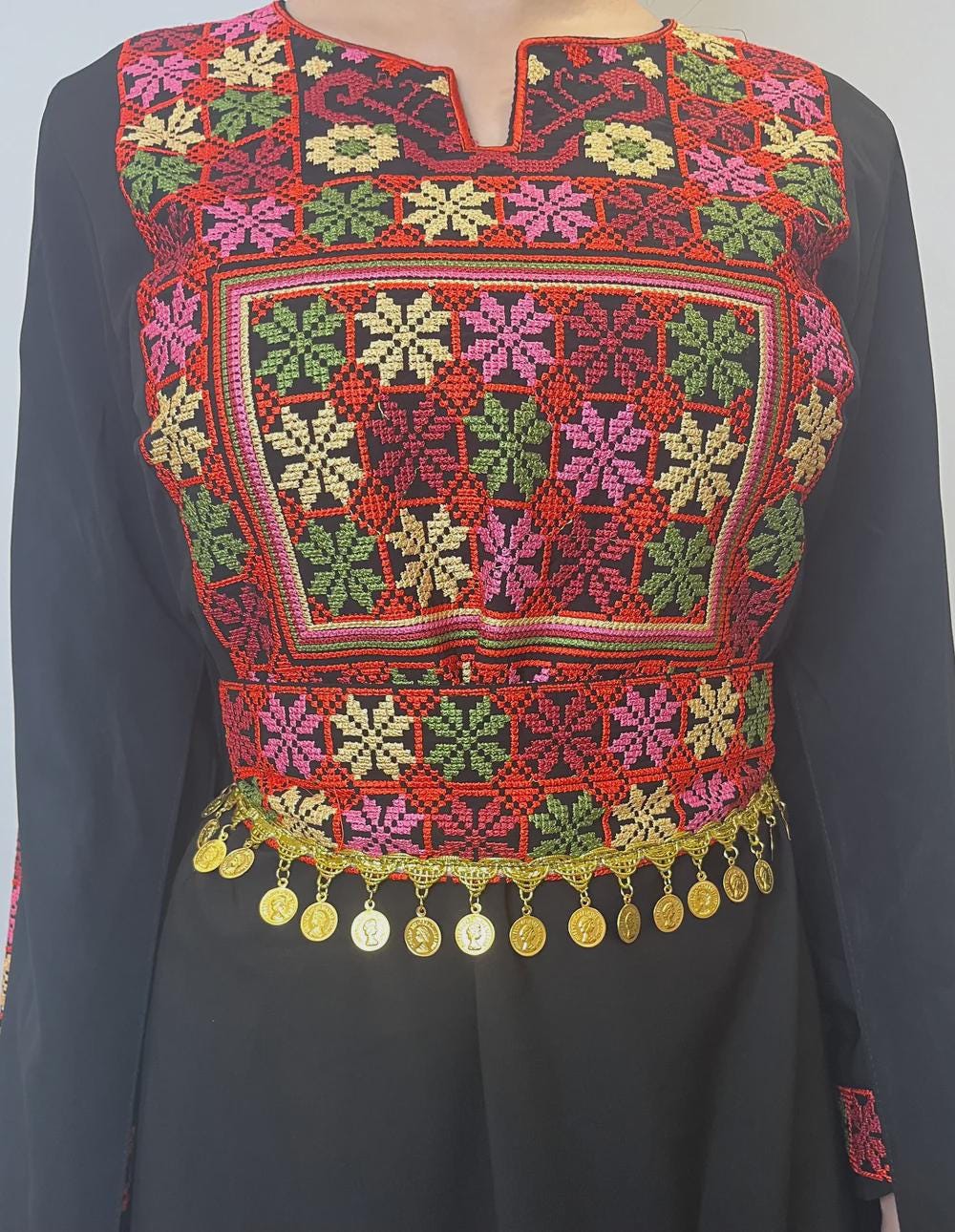 Colorfull Thobe Jamila Colorful Tatreez Embroidered Palestinian Thobe Dress - Etsy