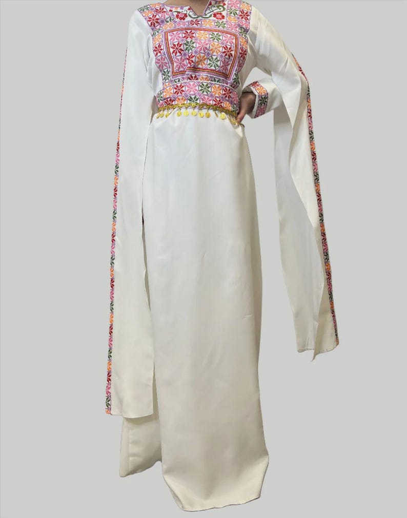 Colorfull Thobe Jamila Colorful Tatreez Embroidered Palestinian Thobe Dress - Etsy