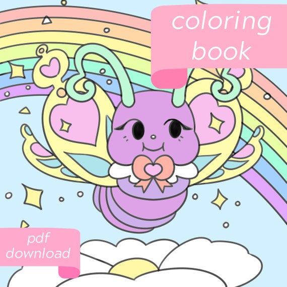 Download Coloring Book Pdf Download Digital Download Cute Kawaii Etsy