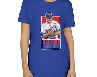 Nolan Ryan Bloody Lip All Grit No Quit baseball pitcher Youth Tee | sports kid shirt