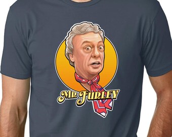 Three's Company  Mr Furley  Unisex Cotton Crew Tee