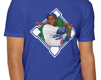 Jackie Robinson Dodgers Unisex CVC 2-sided T-shirt