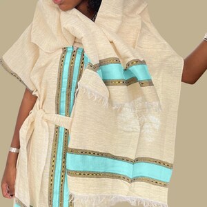 Habesha Cotton Dress with Scarf & Waist Band Ethiopian Casual Dress image 2