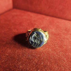 Haunted ring of Fenrir and Skollvarr | Wolf Guardian Ring in Lapis for Spirit Protection, Psychic Defense & Manifestation | occult ring