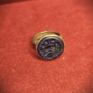 Lapis Djinn Ring of Wealth Dominion Ancient Merchant Seal for Fortune, Prestige, and Spirit-Bound Riches Occult Talisman of the Seven Throne