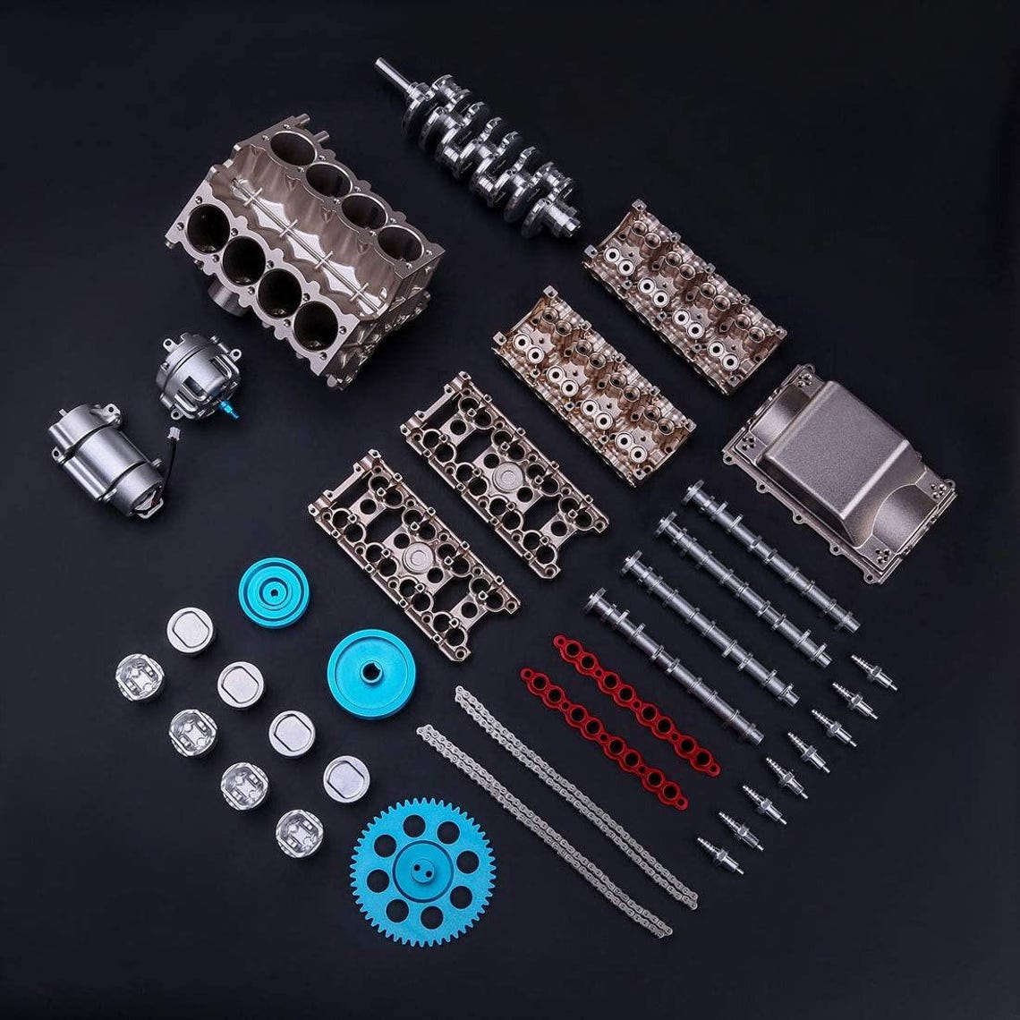 DIY Physics V8 Engine Model, Can Start Up, Car Lovers and Men Gift ...