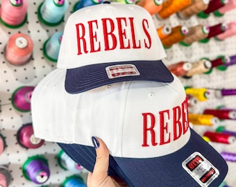 Custom Team or Word Trucker Hat / Custom Trucker Hat / Custom Embroidered Trucker Hat / 3D Embroidery Trucker Hat