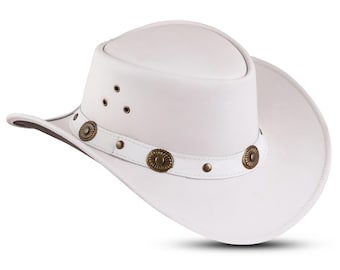 Handmade Leather Cowboy Hat: Unisex Western Outback Style