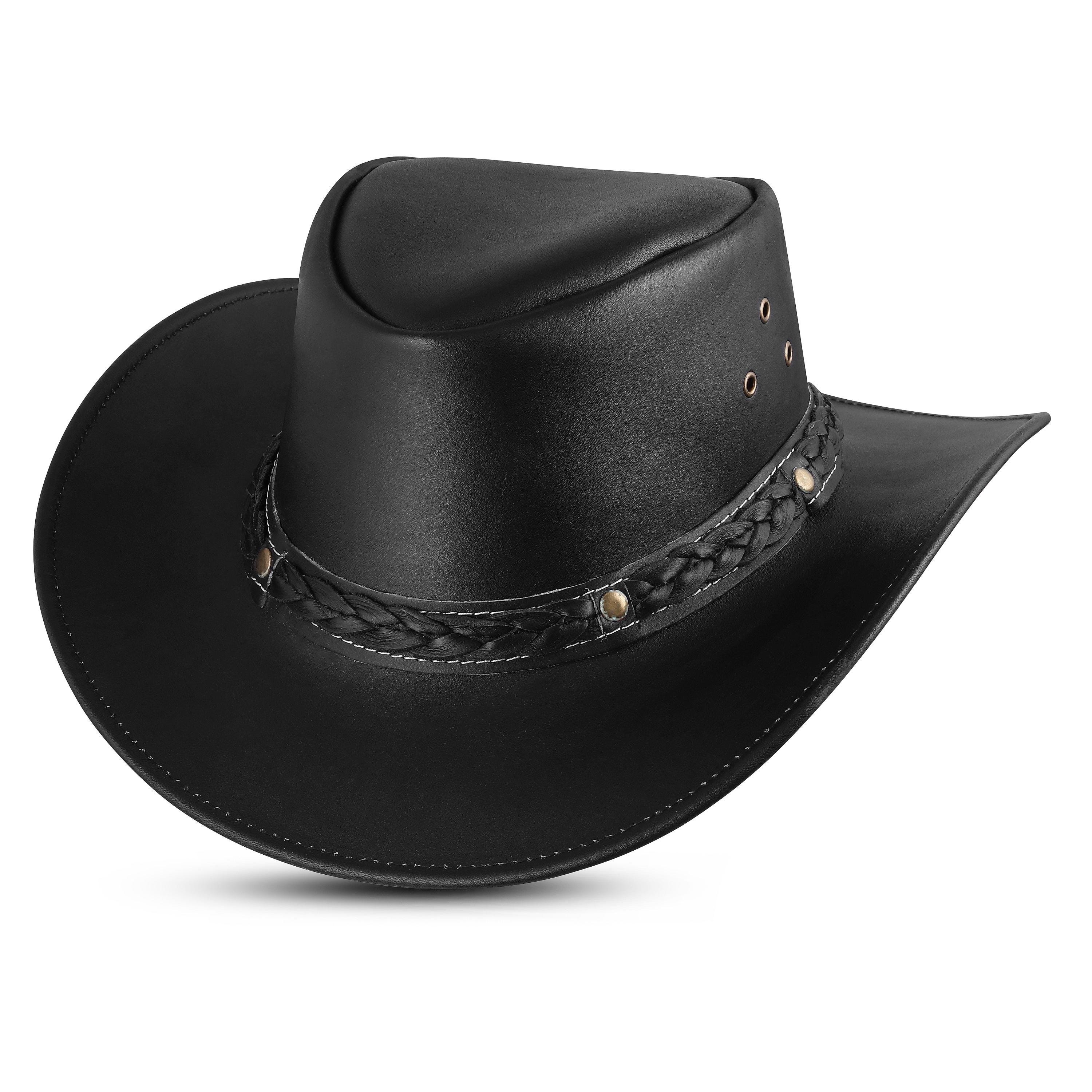 Genuine Leather Western Cowboy Hat Shapeable Wide Brim Etsy Genuine Leather Western Cowboy Hat Shapeable Wide Brim Etsy