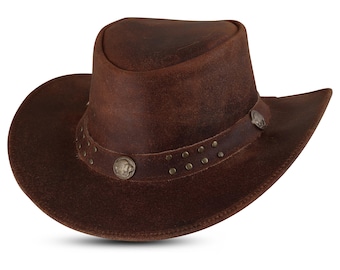 Genuine Calf Suede Leather Cowboy Hat: Shapeable Western Style