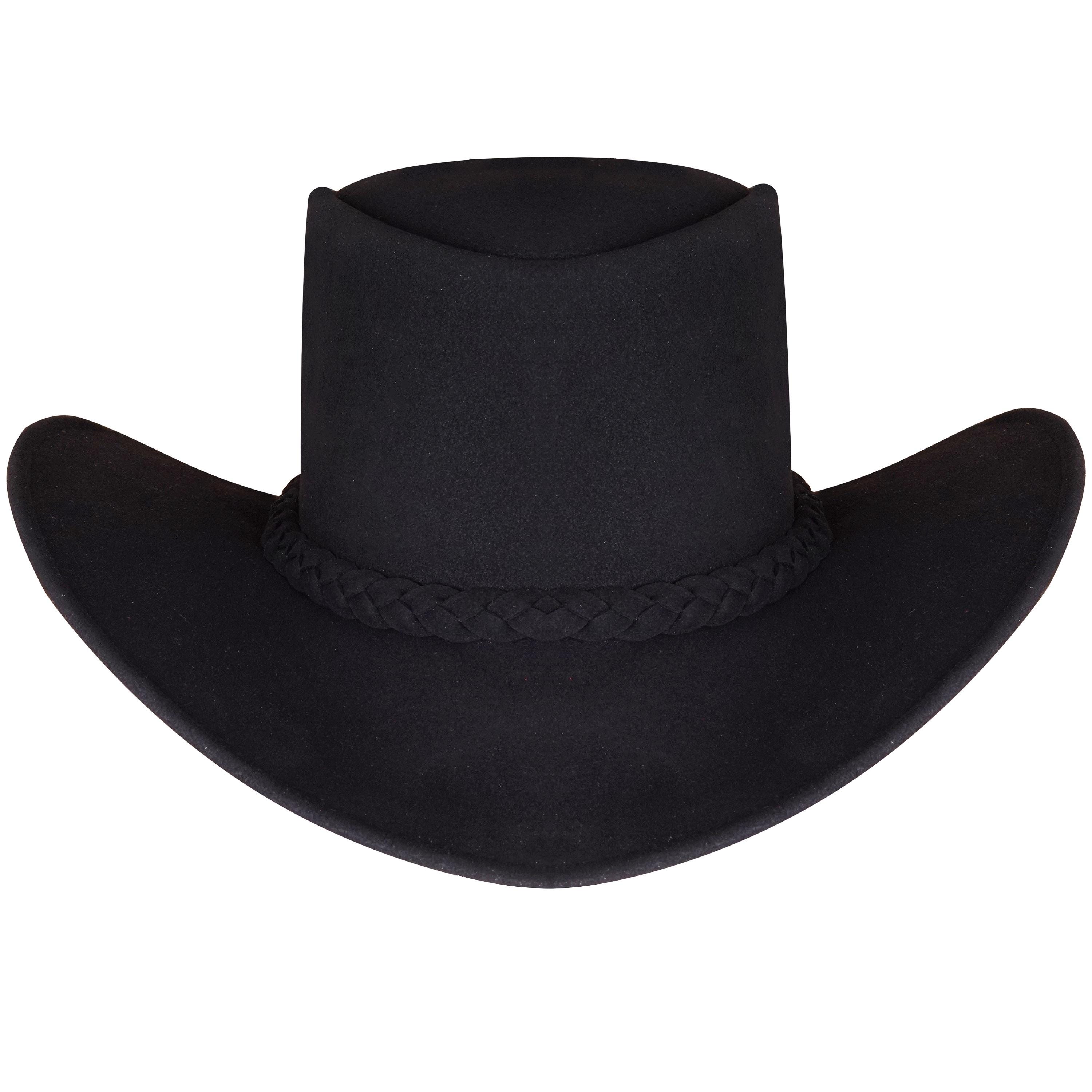Black Felt Cowboy Hat | Wide Brim, Braided Band Western  display picture 2