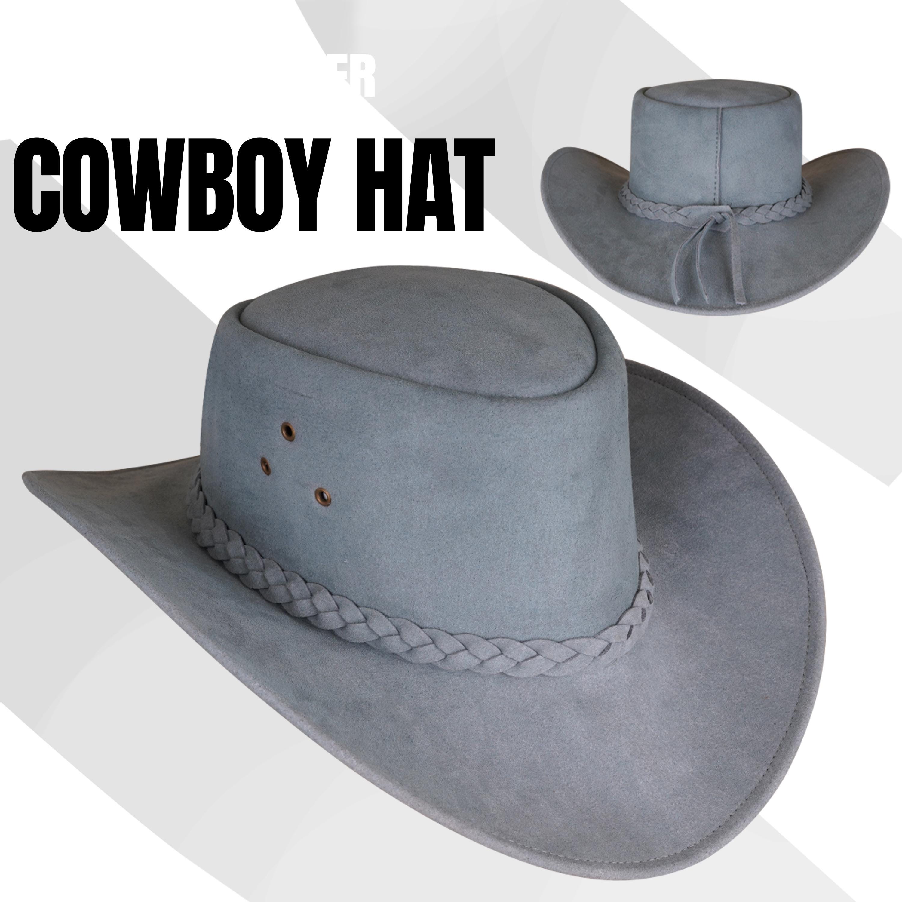 Vintage grey wide-brim hat with braided brown cord‎ detail 71GXWHdOrsL._AC_UY1000_.jpg main image 2
