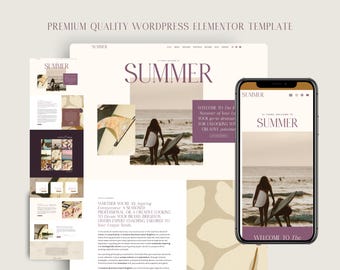 One Page WordPress Theme for Elementor Pro | Light & Playful Website Design | Summer