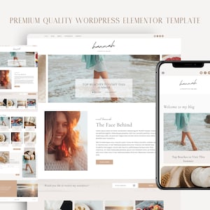 Wordpress Elementor Pro Blog Template &#39;Hannah&#39; - Premium WP Theme | Webdesign for Creative Bloggers, Fully Customizable