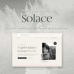 Therapist Website Template für Elementor Pro | Ruhiges Boho WordPress Theme für Ratgeber | Trost