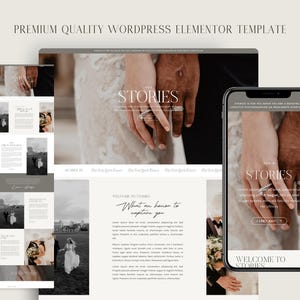 Wedding Photography Landing Page for Elementor Pro | Boho Creative WordPress Template | Stories
