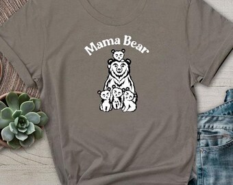 Mama Bear Shirt Cute Teddy Baby TShirt Momma Mom Mother Life