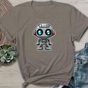 Leuke retro cartoon robot T-shirt kunstmatige intelligentie AI minnaar geek shirt