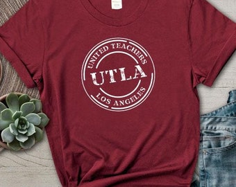 UTLA T-shirt United Teachers Los Angeles T-shirt Fackföreningsskola Lärarkollektiv Retro Vintage