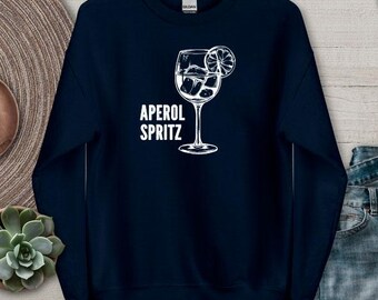 Vintage Aperol Spritz Cocktail Sweatshirt for Wine Alcohol Lover Cute Retro Italian Women Gift