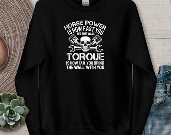 Auto-Enthusiasten Liebhaber Sweatshirt Mechaniker Lustige Pferdestärken Torque Zahnrad Kopf Hot Rod Herren ziehen Racing Motor
