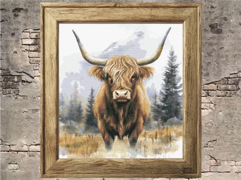 Highland Cow Cross Stitch Pattern PDF Chart Embroidery - Etsy