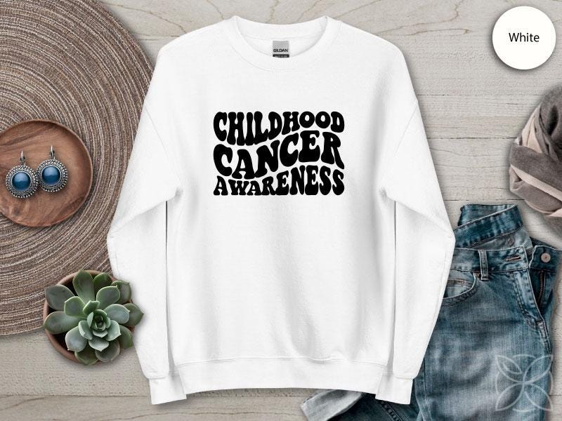 Sweat à Capuche Cancer De L'enfant - Ruban Jaune De Sensibilisation - Pour Guerriers, Familles, Survivants - Coupe Classique 241g - 2