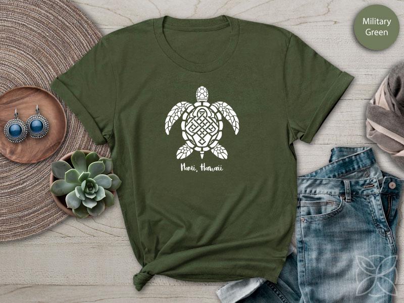 Honu Turtle Hawaii Maui Shirt Swimming In Ocean Celtic TShirt Sea Tribal
