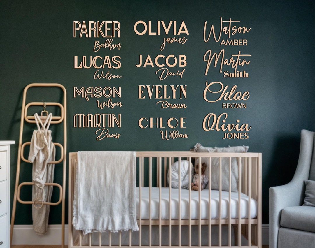 Custom Wood Nursery Name Sign, Custom Nursery Sign, Wooden Name Sign ...