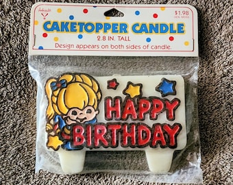 1980s Rainbow Brite Birthday Candle Cake Topper, Vintage NOS