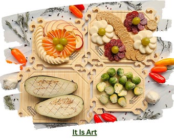 Smart Snap Boards Set. Bamboo.