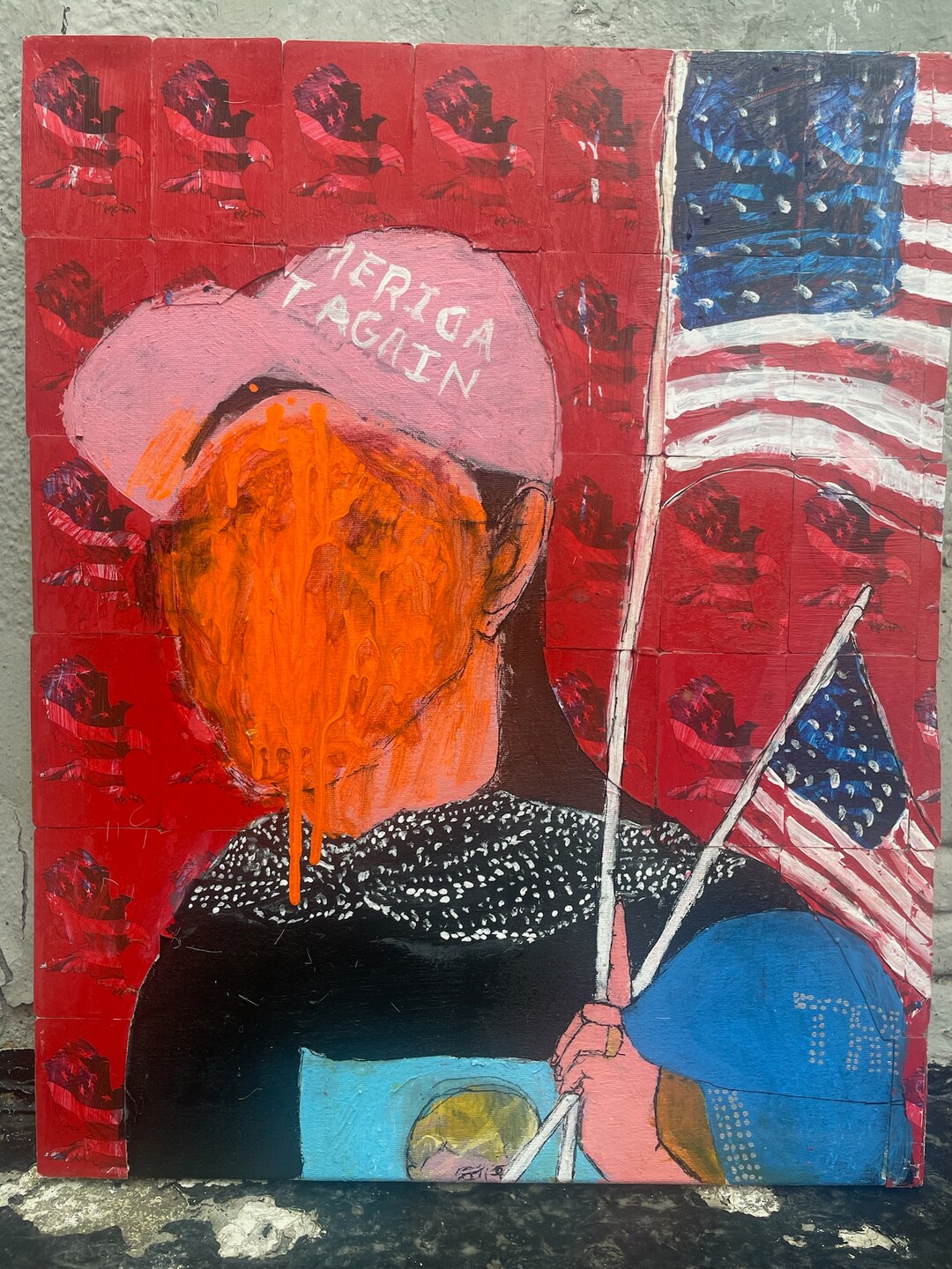 The Flag Waver Painting - Etsy