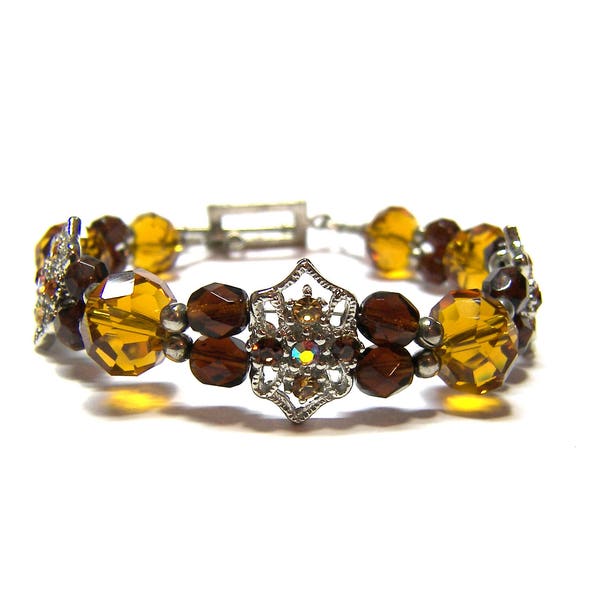 Topaz Brown Rhinestone Bracelet