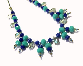 Princess Blue Beaded Necklace On Sale