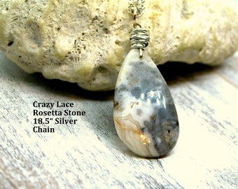 Crazy Lace Rosetta Stone Pendant