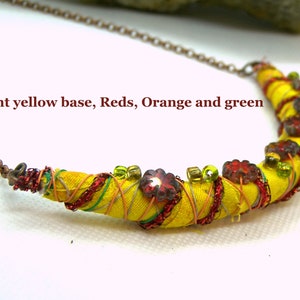 Fiber Textile Bar Necklace image 4