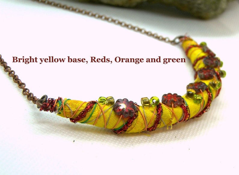 Fiber Textile Bar Necklace image 4